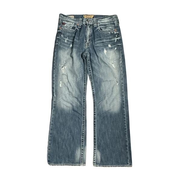 Big Star Pioneer Bootcut Distressed Jeans Men’s 32S Blue Denim - Picture 1 of 14